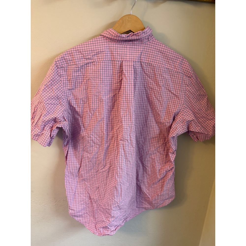 Ralph Lauren Mens XL Classic Fit Pink Plaid Short Sleeve Button Down Shirt - Picture 4 of 6
